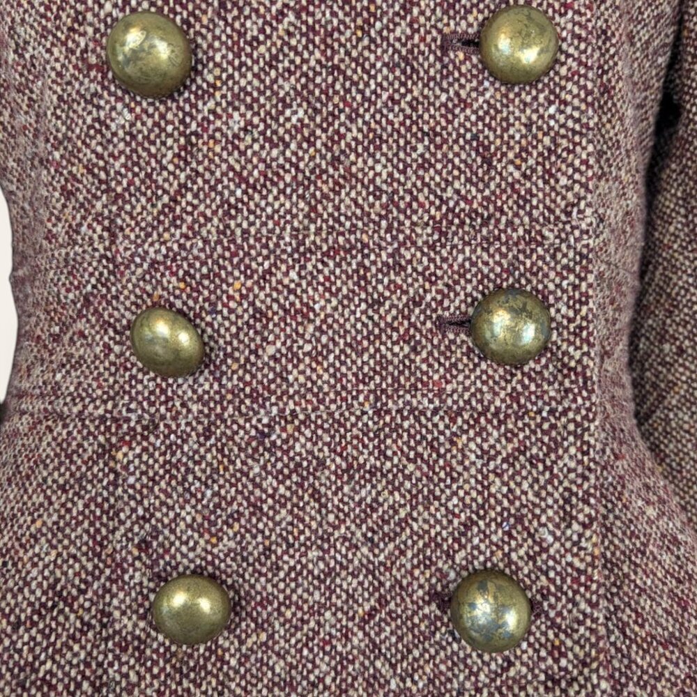 Guess Red Tweed Military-Style Jacket - Picture 11 of 13
